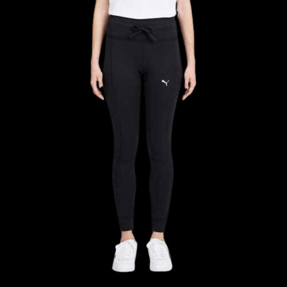 PUMA Womens Midweight Drawstring Jogger Leggings Side Pocket Black - Picture 2 of 9